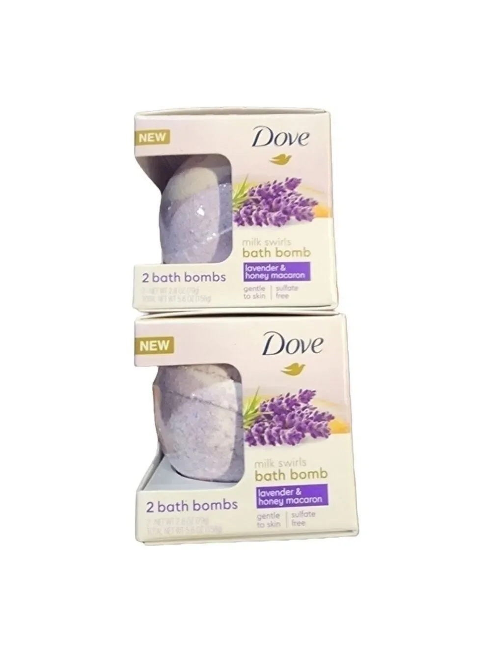 NEW Dove Milk Swirls lavender & honey macaron bath bombs lot of 4